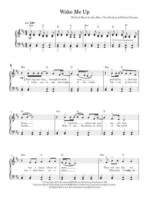 Wake me up - Avicii (Easy Piano)