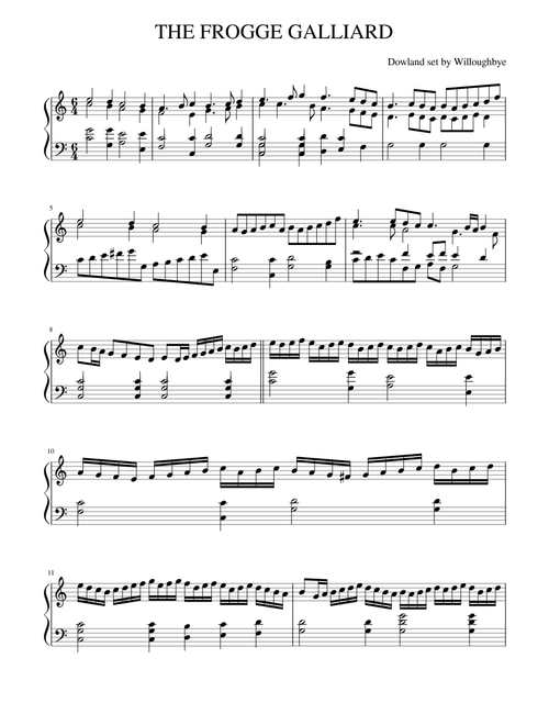 the frogge (galliard) / Dowland set by Willoughbye