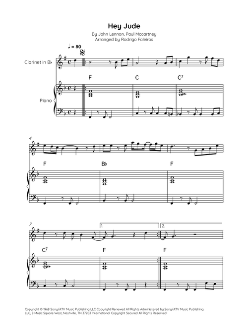 Hey Jude (Arr. Rodrigo Faleiros) - The Beatles (Clarinet and Piano)
