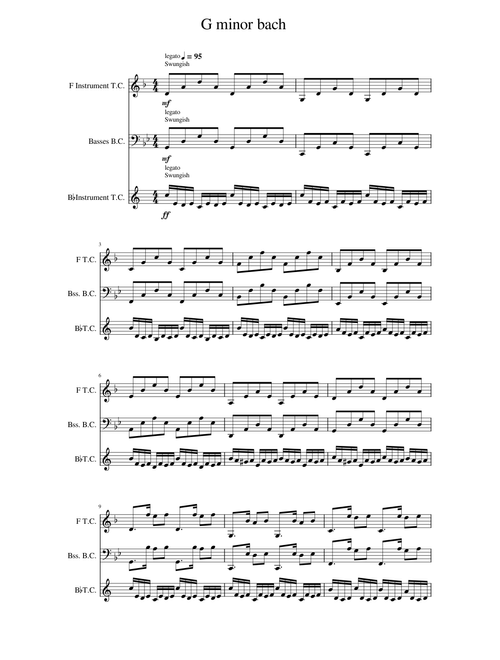3 Minuets, BWV 841-843 – Johann Sebastian Bach G Minor Bach - mixed Trio