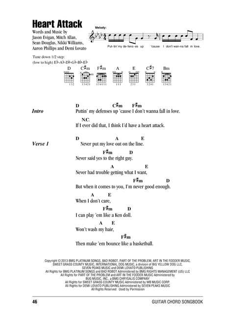 Heart Attack - Demi Lovato (Guitar Chords-Lyrics)