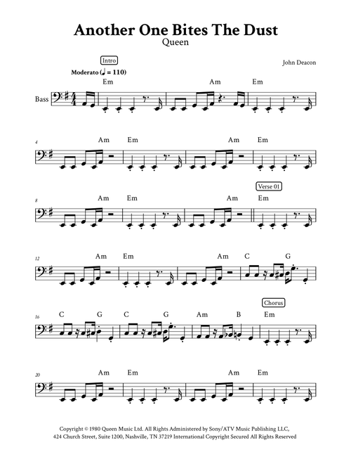 Another One Bites The Dust (Arr. Yuri Noronha) - Queen (Bass Guitar (without TAB))