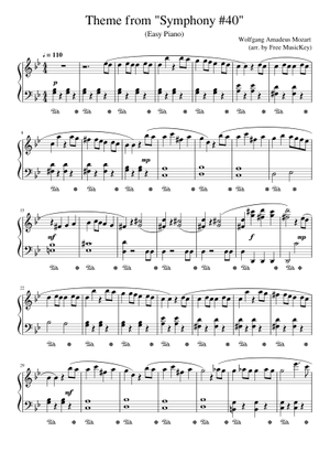 W.A.Mozart - Symphony No.40 in Gm, K.550 1st mvt Sheet Music for
