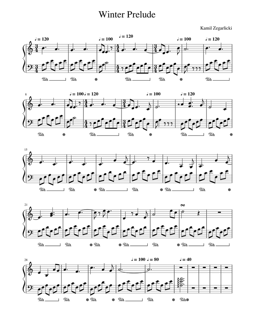 Winter Prelude Sheet music for Piano (Solo) Easy | Musescore.com