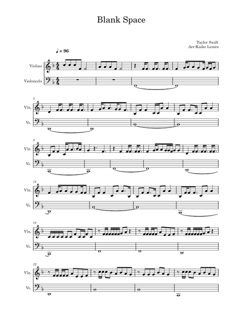 Blank space – Taylor Swift