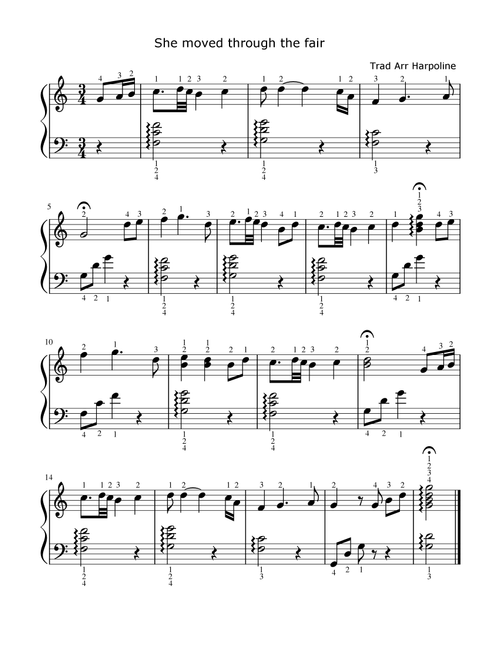 She moved through the fair in C (Arr. Harpoline) - Irish Traditional (Harp)
