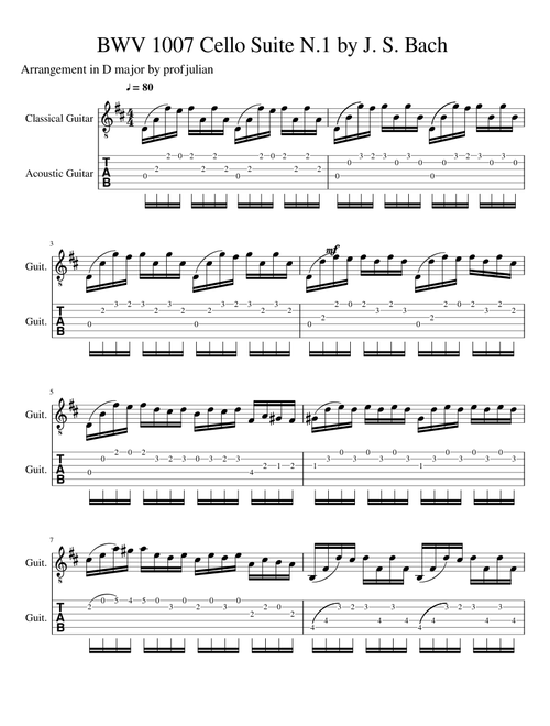 BWV 1007 Cello Suite N.1 by J. S. Bach