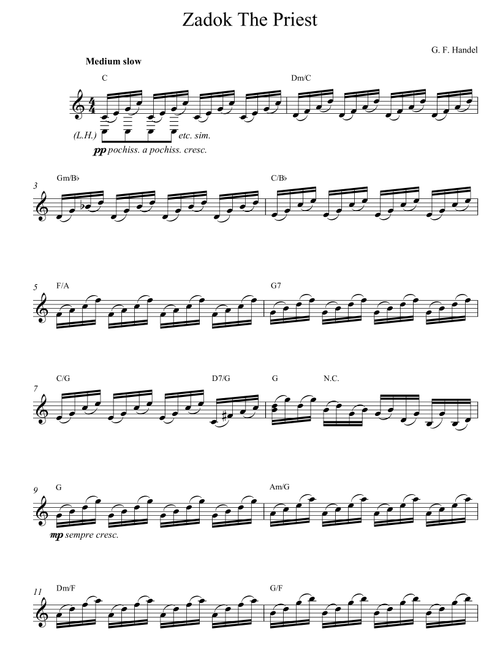 Zadok The Priest - George Frideric Handel (Lead Sheet - Fake Book)