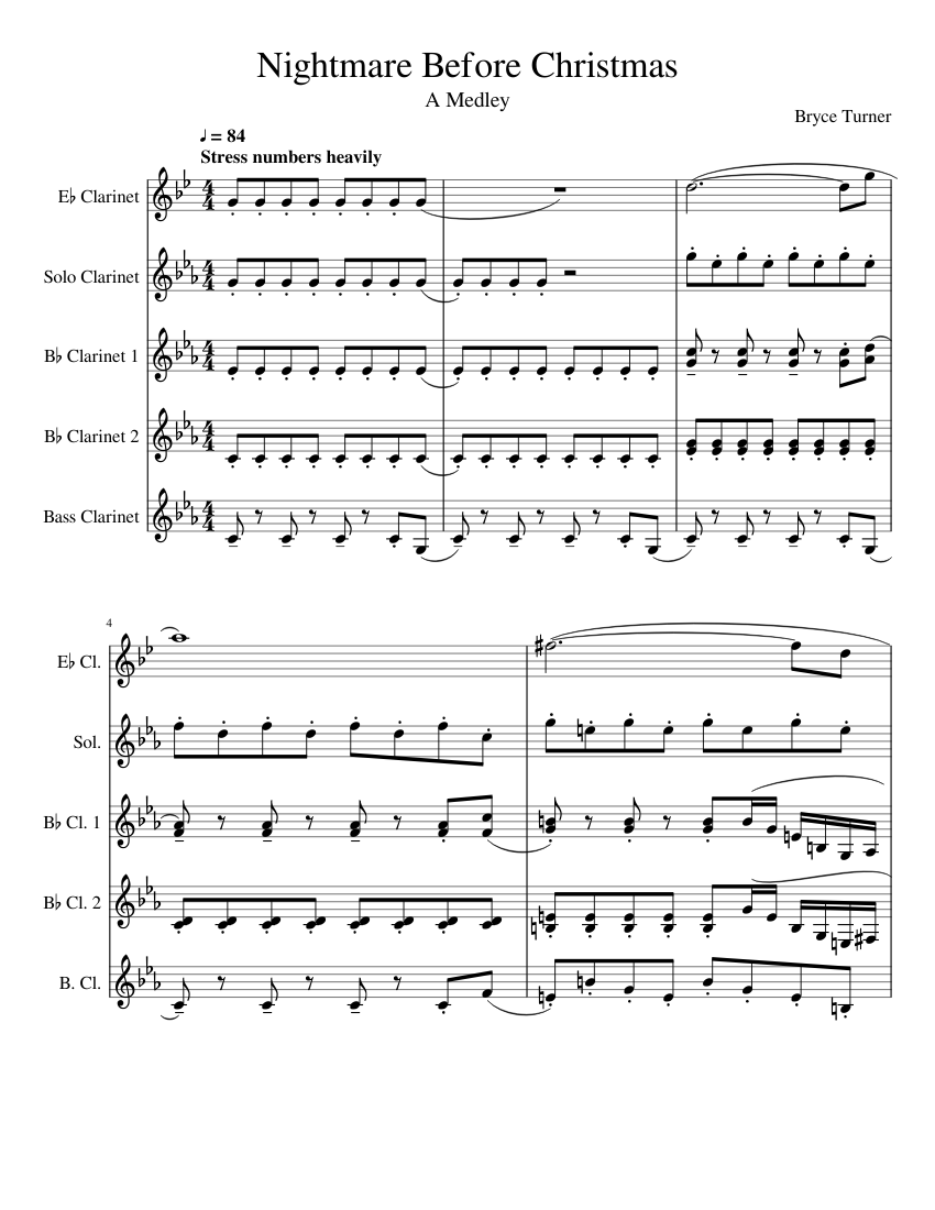 Nightmare Before Christmas Sheet music for in eflat,