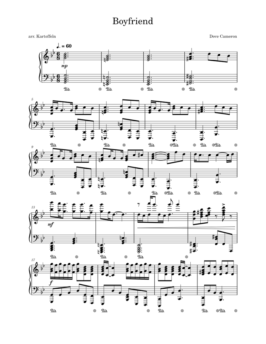 Boyfriend Dove Cameron piano tutorial