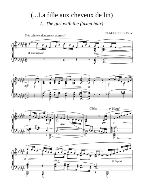 Claude Debussy - La fille aux cheveux de lin