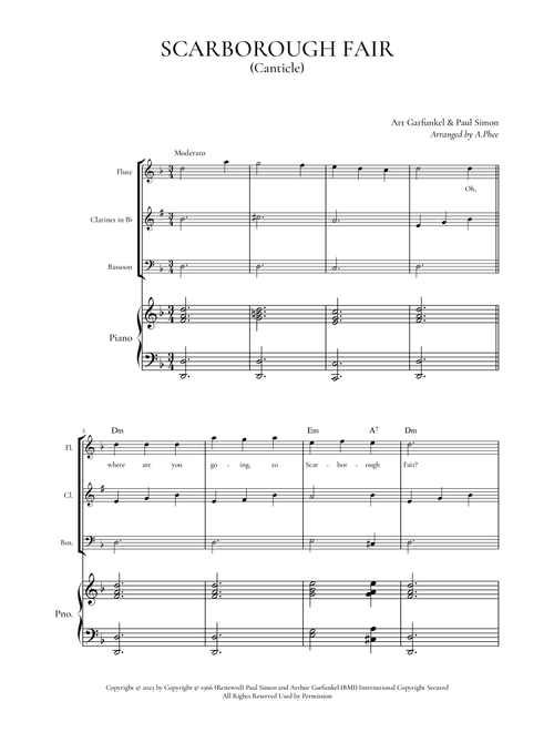 Scarborough Fair/canticle (Arr. Phee) - Simon & Garfunkel (Small Ensemble)