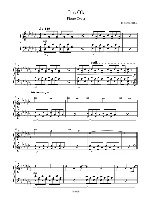 It's OK – Tom Rosenthal (Piano Cover)