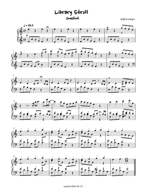 Library Stroll - Oneshot (Piano Solo)