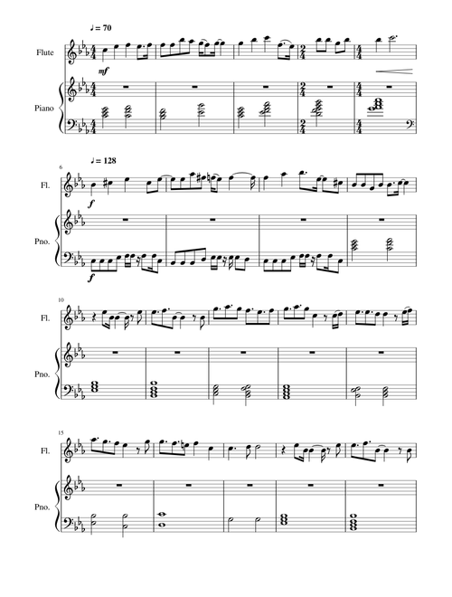 Neon Genesis Evangelion Theme flute and piano
