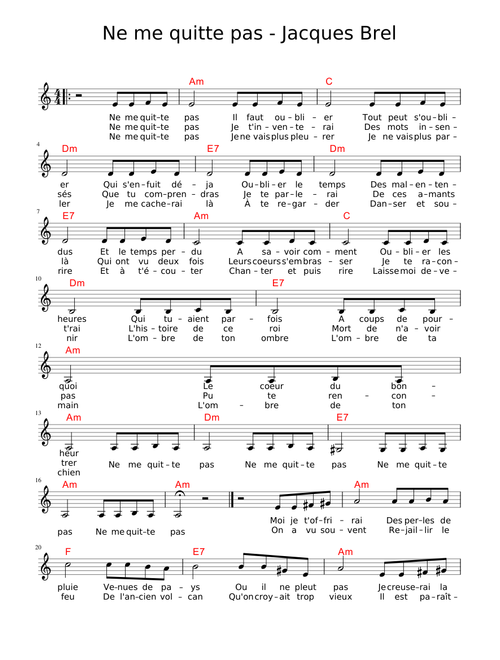 Ne me quitte pas - Jacques Brel