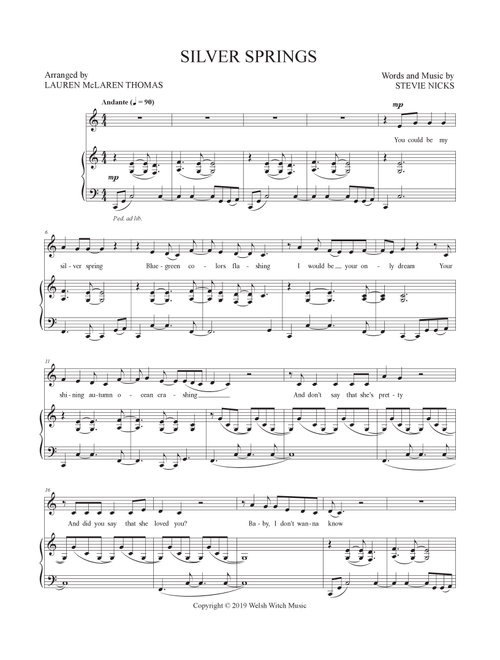 Silver Springs (Arr. Lauren McLaren Thomas) - Fleetwood Mac (Piano Vocal)