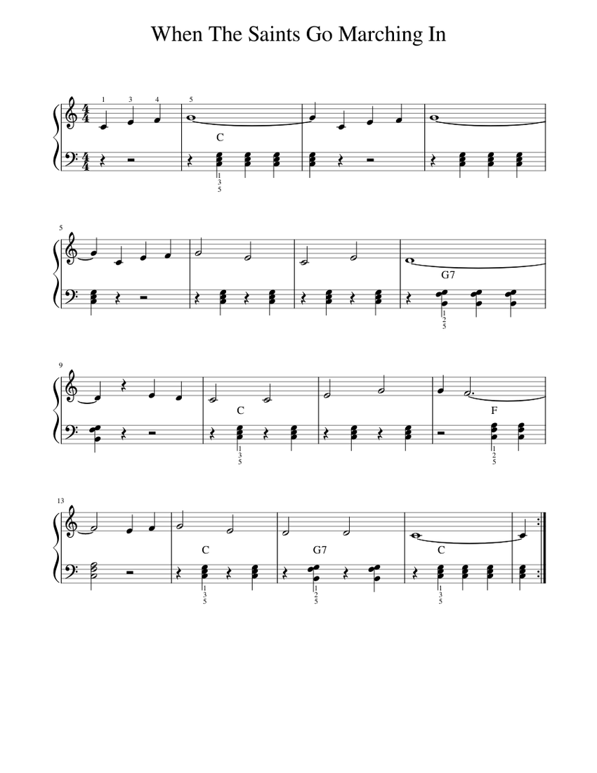Frequently Asked Questions of when the saints go marching in piano