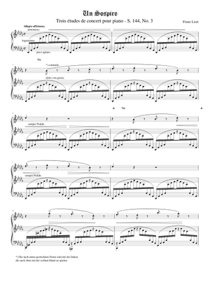 Play Official version of Trois Etudes de Concert No. 3 Un Sospiro