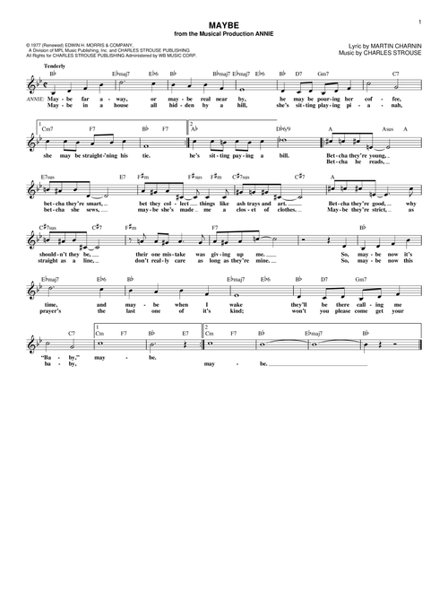Maybe (from Annie) - Charles Strouse (Lead Sheet - Fake Book)