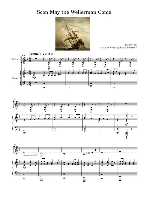 Soon May the Wellerman Come (for violin and piano) [Shanty]