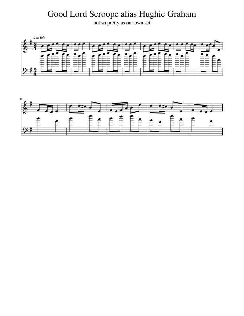 Hughey Graham Good Lord Scroope alias Hughie Graham Sheet music for Piano (Piano Duo ...