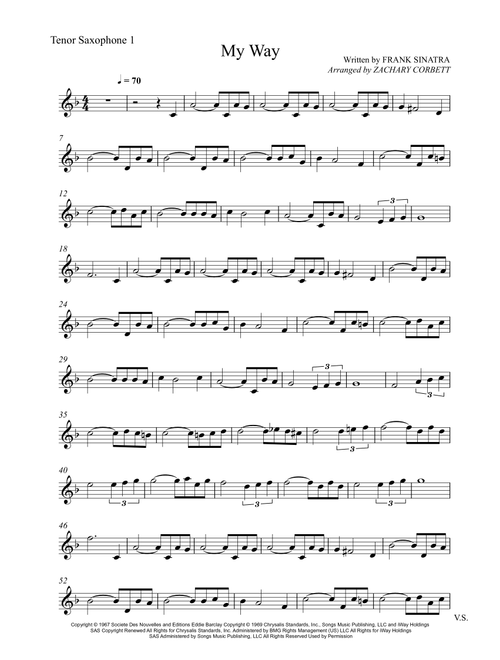 My Way (Arr. Zachary Corbett) - Elvis Presley (Tenor Sax Solo)