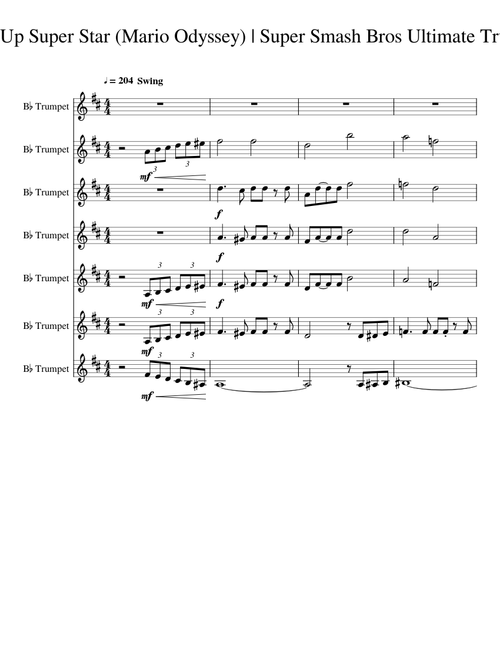 Jump Up, Super Star! |Super Mario Odyssey | Trumpet Sheet Music