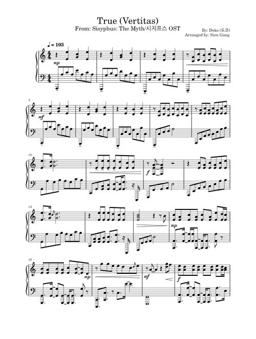 True (Vertitas) Sisyphus: The Myth/시지프스 | Piano Arrangement
