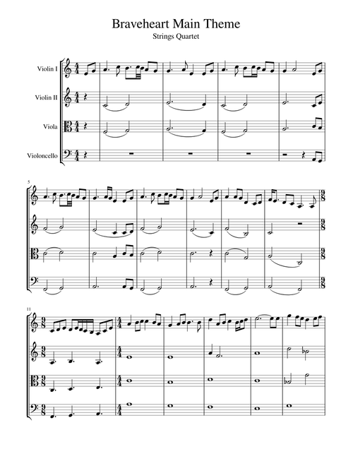 Braveheart Soundtrack Strings Quartet