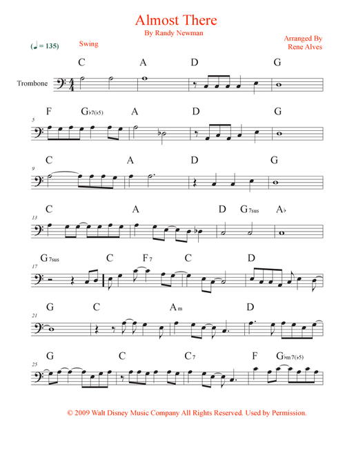 Almost There (Arr. Rene Alves) - Randy Newman (Trombone Solo)