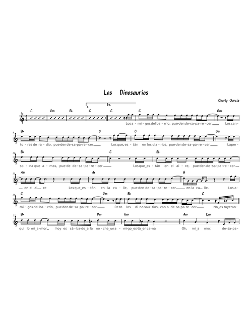 Los Dinosaurios LeadSheet