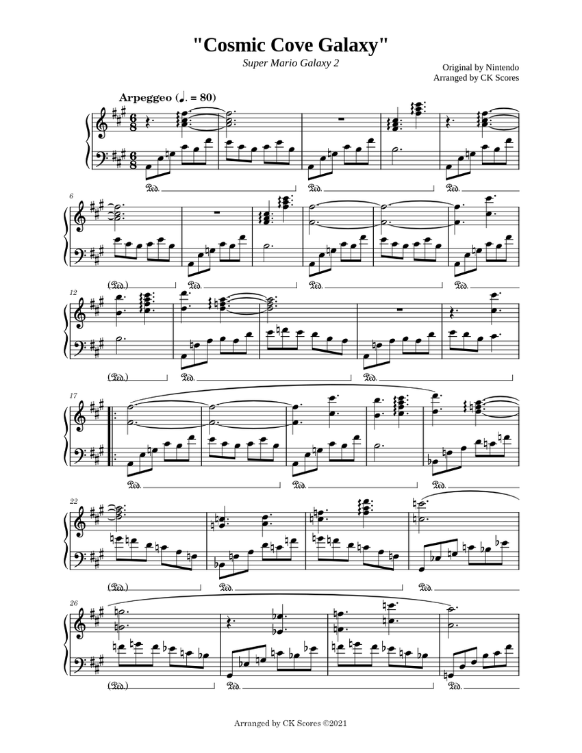 Loza de barro Botánica Artefacto Cosmic Cove Galaxy – Super Mario Galaxy 2 Sheet music for Piano (Solo) |  Musescore.com