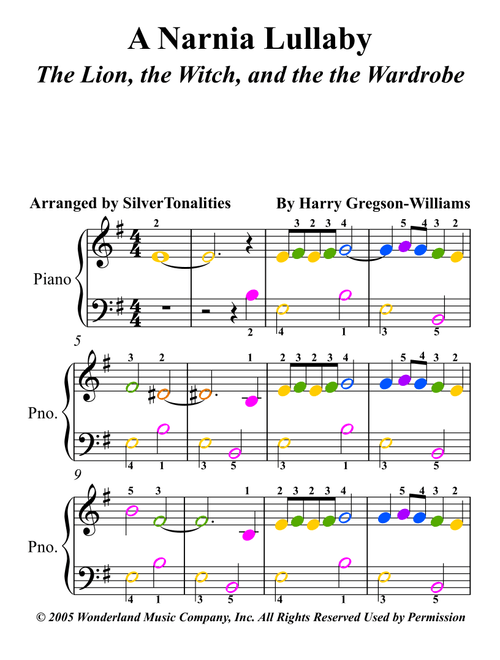 A Narnia Lullaby (Arr. Silver Tonalities) - Harry Gregson-Williams (Easy Piano)