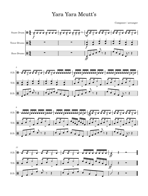 Yara Yara Mcnutts Drumline Cadence