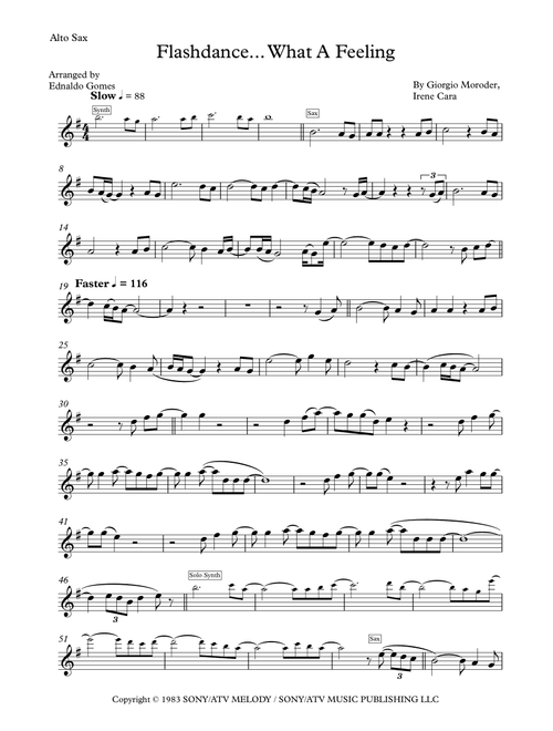 Flashdance - Love Theme (Arr. Ednaldo Gomes) - Giorgio Moroder (Alto Sax Solo)