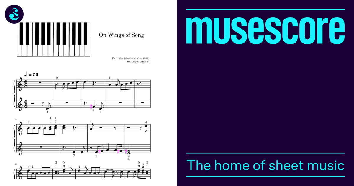 On Wings of Song - Mendelssohn Sheet Music for Piano (Solo) easy ...