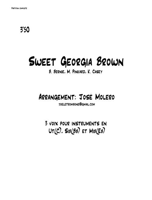 Sweet Georgia Brown (Arr. Jose Molero) - Sammy Nestico (Jazz Combo)