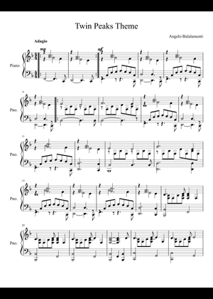 Play Official version of Twin peaks theme Sheet Music by Angelo