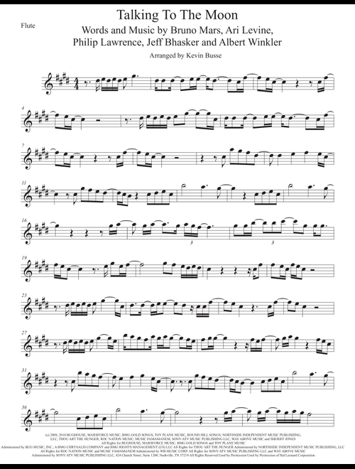 Talking To The Moon (Arr. Kevin Busse) - Bruno Mars (Flute Solo)