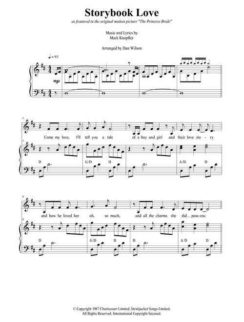 Once Upon A Time...storybook Love (Arr. Dan Wilson) - Mark Knopfler (Piano Vocal)
