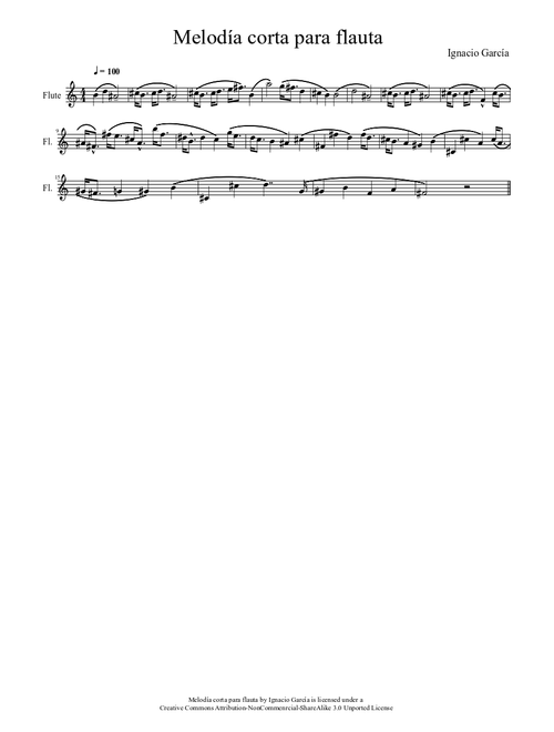 Melodía corta para flauta ( Short melody for flute )