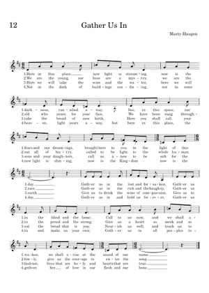 Gather us in - Marty Haugen Sheet Music with Chords for Piano ...