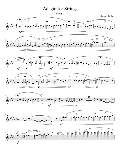 Adagio For Strings (Violin 1)