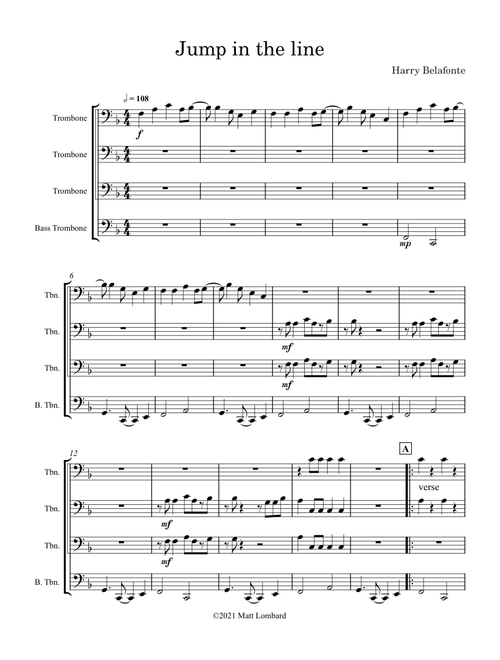 Jump in the line – trombone quartet