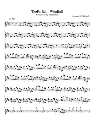 Windfall - TheFatRat Sheet Music for Piano (Solo) | MuseScore.com