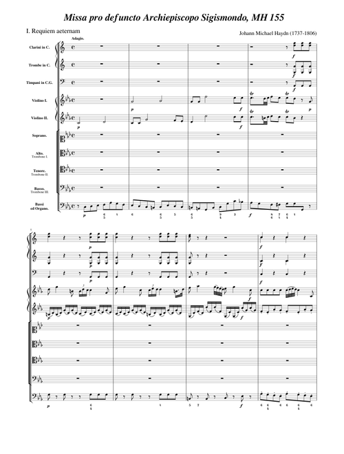 Michael Haydn: I. Requiem et Kyrie - Requiem in C Moll (pro defuncto Archiepiscopo Sigismundo), MH 155