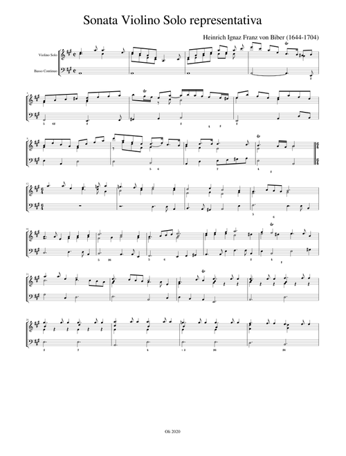von Biber Sonata Violino Solo representativa