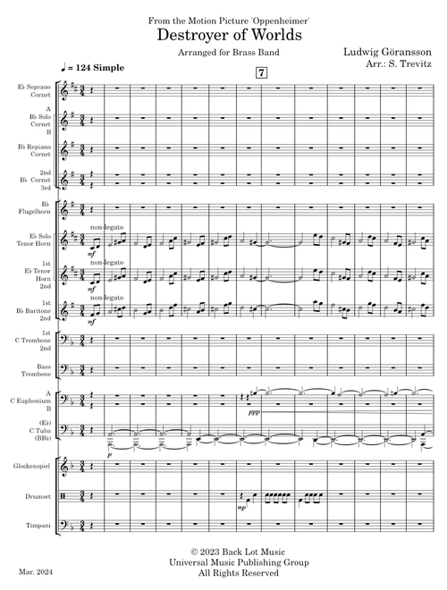 Destroyer Of Worlds - Ludwig Göransson (from Oppenheimer) - Brass Band