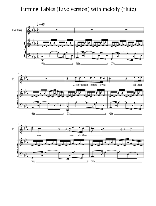 Turning tables – Adele (Live version) with melody (flute)